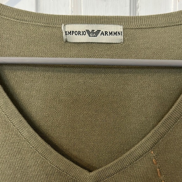 Emporio Armani Green V-Neck Short Sleeve T-Shirt - Picture 2 of 16